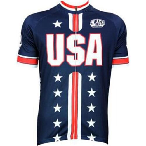 Cycling Jerseys 2017 Short Sleeves Road Bicycle Racer USA Styles T-Shirt Quick Dry Sport Running Top XS-4XL MTB Bike Wearing