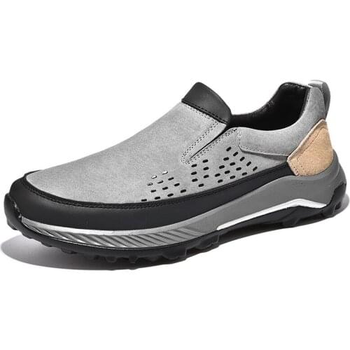 Mens Loafers Shoes Slip On Flats Breathable Formal Shoes Soft Walking Footwear Fashion Summer Hiking Shoes Platform Sneakers