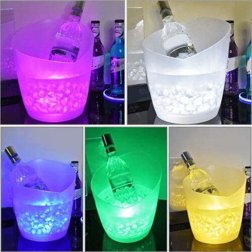 5L New Waterproof Plastic LED Ice Bucket LED Light Up Champagne Beer Bucket Bars Nightclubs Bars Night Party Whiskey Bucket