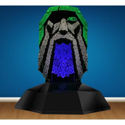 Viking Odin Symbol 3D Line Lamp Odin Nordic Scandinavian 3D Optical Illusion Lamp Novelty LED Night Light Table Lamp