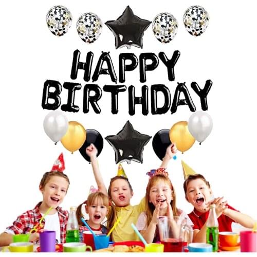 Globos Birthday Balloon Decoration Happy Birthday Foil Balloons Set Party Banner Baby Shower Latex Balloons Party Supplies