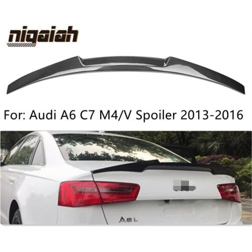 A6 Rear Spoiler Real Carbon Fiber Spoiler For Audi A6 C7 Coupe M4/V Style Car Trunk boot spoiler 2013-2016