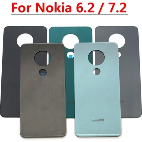 10pcs/lots Battery Back Cover Glass Rear Door Replacement Housing For Nokia 7.2 Back Battery Cover Battery For Nokia 6.2