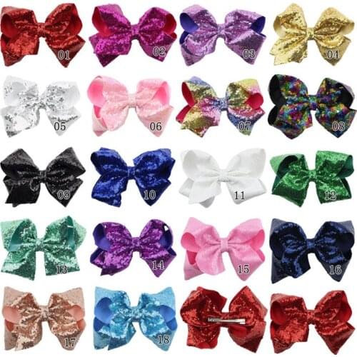 2pcs/3pcs jojo 20CM extra large sequin bow hair clips cheerleading performance children hair clips Christmas headwear headband