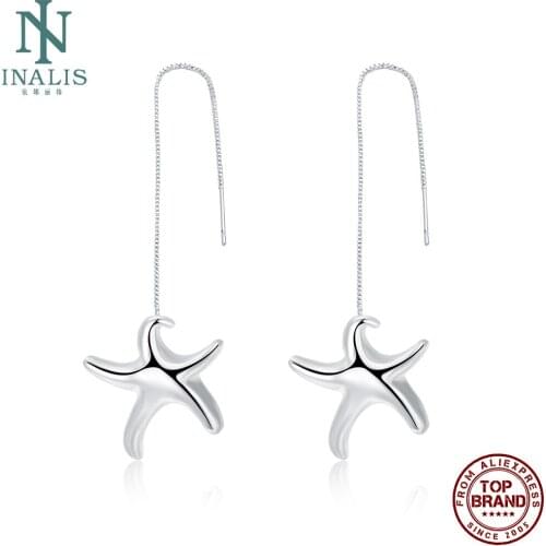 INALIS Romantic Starfish White Drop Earrings For Women Simple Copper Earring Anniversary Female Fashion Jewelry Free Shipping