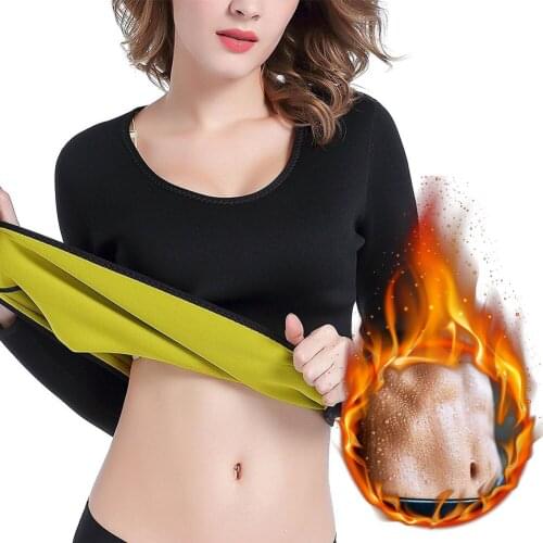 Body Shaper Womens Long Sleeves Sauna Shirt Weight Loss Workout Suit Fat Burning Waist Trainer S-XXL