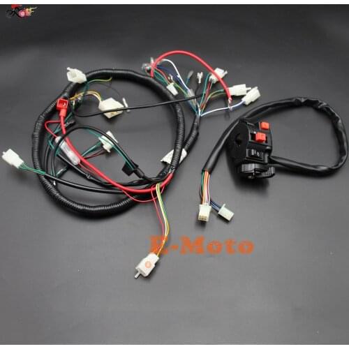 Engine AC Wiring Harness & Switch For 150cc 200cc 250cc PIT Quad Dirt Bike ATV Buggy Loncin zongshen ducar Lifan