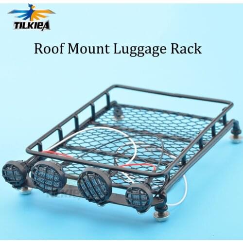 1/10 RC Roof Mount Luggage Rack With LED Light for CC01/F350/D90/AXIAL/SCX10 Rock Crawler