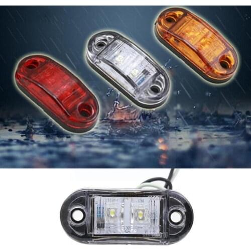 1 PCS 10-30V 2 LED waterproof Piranha Truck Light Truck Oval Car Clearance Lights Tail Lamp Trailer Truck Marker Side Side R7U2
