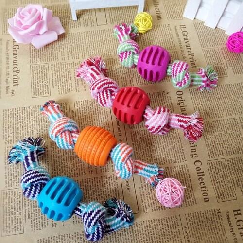 1PC Pet Dog Toys Rope Chew Toy Knot Bone Ball Shape Pets Paly Knot Toy Cotton Teeth Cleaning Toys for Pet Dogs Reward Fetch