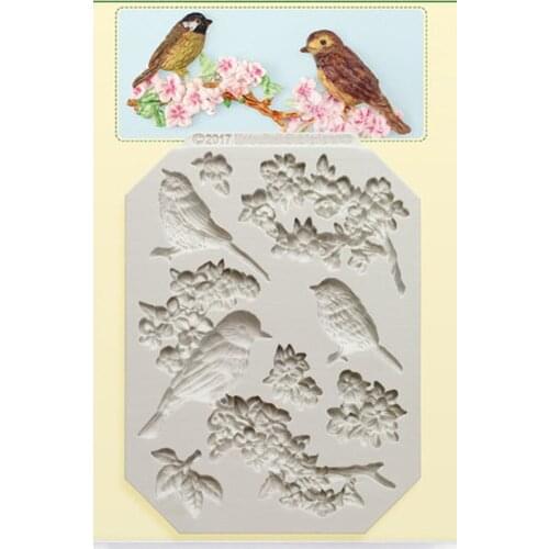 2017 New Arrival Silicone Mould Cake Mold Animal Birds Clay DIY Decorative Molds Fondant Mold for Cake Decorations PRZY 54125