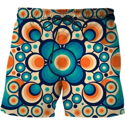 2021 Funny color Psychedelic 3d Print Men Women Summer Casual Pants Quick Dry Beach Board Shorts Vertigo Hypnotic Beach Shorts