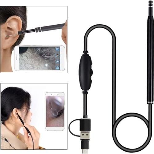 3 In 1 USB Ear Cleaning Endoscope Visual Earpick HD Camera With 6 Led Lights Otoscope for Android Ear Wax Removal Tools