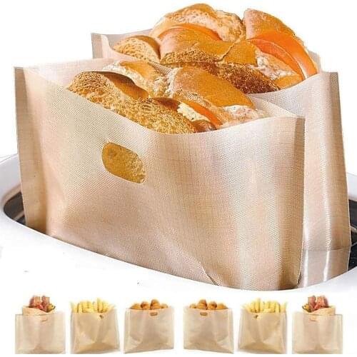 4/6/10pcs Reusable toaster bag Non-stick bread bag Sandwich bags Fiberglass toast Microwave heating pastry tools