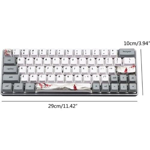 73 Key Dye Sublimation Keyboard Keycap PBT OEM Snowflake Plum For GH60 GK61 GK64