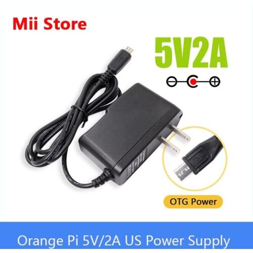 Power Adapter 5V/2A AV To OTG, US Version OTG Power Supply, Suitable for Orange Pi linux Develpment Single board