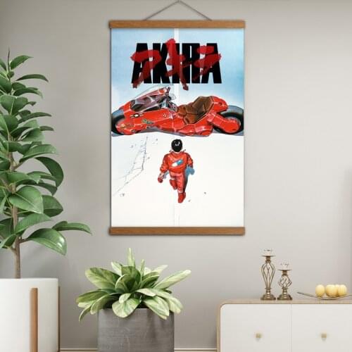 Akira (1988)) movie Anime Classic Poster Canvas Prints Wall Art Solid Wood Scrolls Painting For Living Room Decor