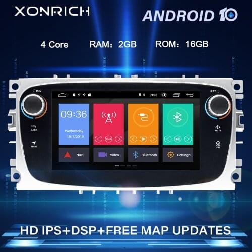 IPS AutoRadio 2 Din Android 10 Car Multimedia Player For Ford Focus S-Max Mondeo GalaxyC-Max Radio Head Unit Stereo Audio2GB DSP