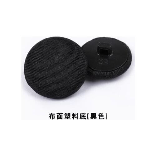 Free shipping 30pcs/lot black Cloth cover plastic bottom button coat female cotton cloth covered buttons diy button 10mm-32mm