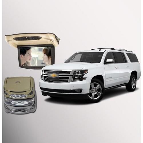 BigBigRoad For Chevrolet Suburban Car Roof Mounted In Car Digital Screen Support HDMI USB FM TV Game IR Remote Flip Down Monitor