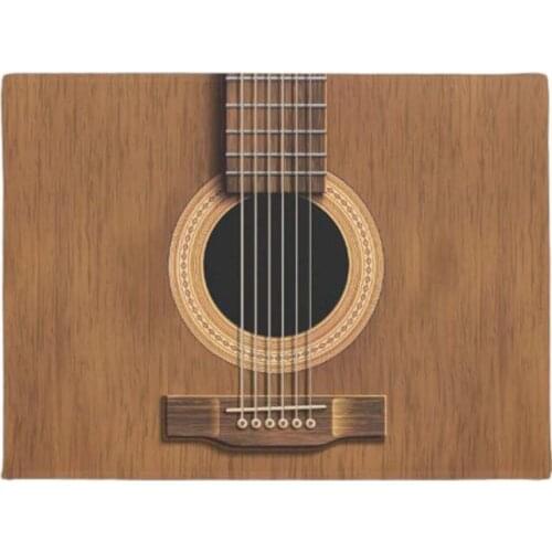Wood Acoustic Guitar Rustic Music Welcome Doormat Home Decoration Entry Non-slip Door Mat Rubber Washable Floor Home