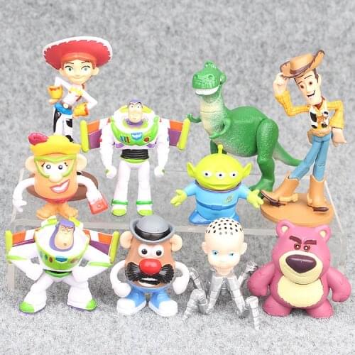 7/9/10/12pcs Toy Story 4 Buzz Lightyear Woody Jessie Forky Slinky Dog Lotso Bullseye Horse PVC Action Figures Kids Toys Gifts