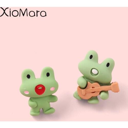 Cartoon Green Frog Enamel Pin Playing The Guitar Brooch Animal Metal Backpack Hat Sweater Badge Lapel Kids Friends Gifts Jewelry