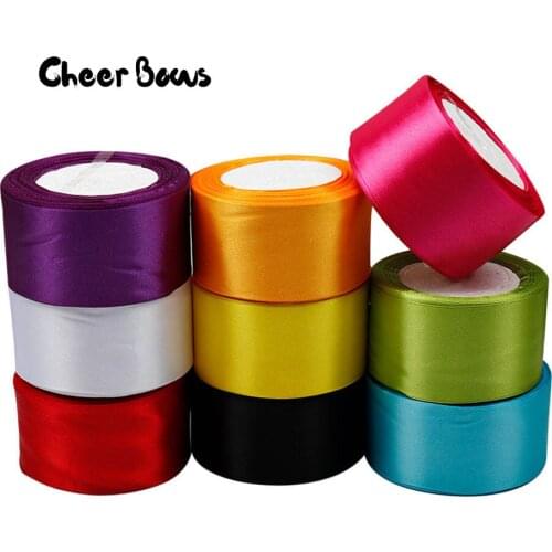 2" Single Face Satin Ribbon Webbing Decoration Gift Packing Belt DIY Crafts Ribbons Multi-colors Avaiable 25yards/bag