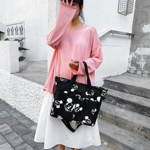 Disney handbag cartoon Mickey mouse canvas bag new messenger bag large capacity shoulder bag handbag
