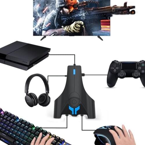 Keyboard and Mouse Adapter Converter with 3.5mm Headphone Jack for Nintendo Switch/PS4/Xbox One/PS3 Console
