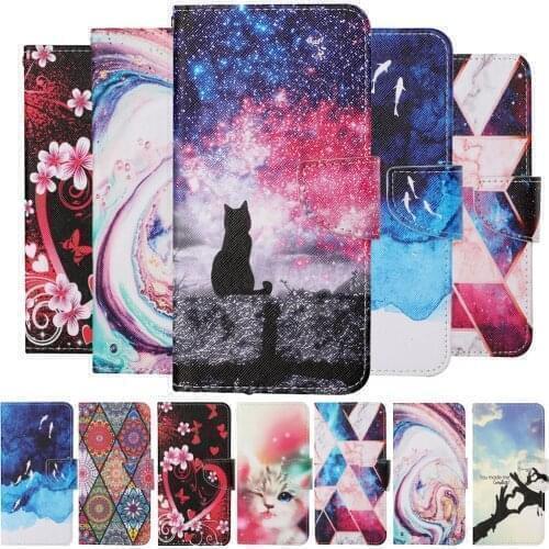 Book Flip Card Slot Wallet Leather Case For VIVO Y20 Y30 Y50 Y12 Y17 Y15 Y11 Y91 Y95 Y91i Cat Starry Sky Painted Cover