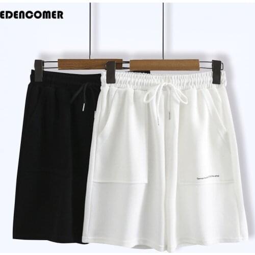 Summer Clothing New Large-size Womens Casual Capris 2021 Fashion Loose-fitting Thin High-waisted Sports Five-point Pants