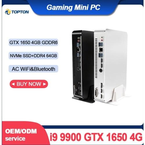 Gaming Mini PC GeForce GTX1650 4GB GDDR6 Intel Core i9-9900 i7-9700 i5-9400F Windows 10 Pro Desktop Computer NVMe Dual Band WiFi