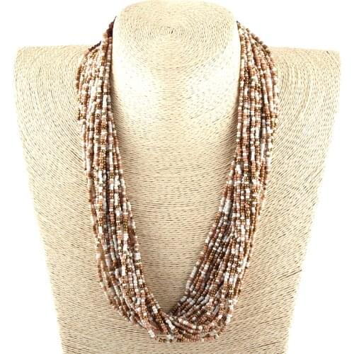 Fashion Bohemian Tribal Jewelry Acrylic Beads Multi Layered Multi Strand Necklaces