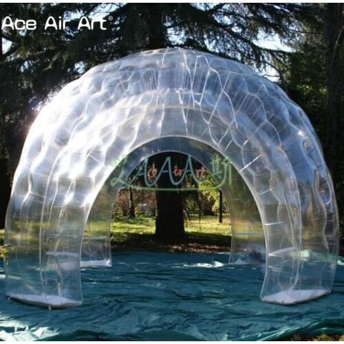 4m diameter Latest design inflatable transparent material dome canopy,igloo structures marquee tent for event and shows