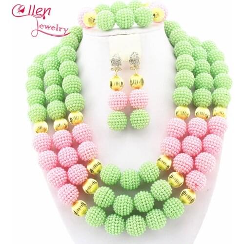 Newest Womens perfect Jewelry Crystal Beads African Jewelry Set party Necklace Set For Brides Free Shipping W9232