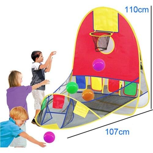 New 1 Set Kids House Basketball Tent With Pool Beach Tent Lawn Ball Pool Tent Indoor&Outdoor Sport Toy Parent-child Toy Game