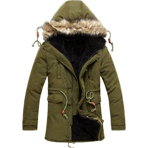 2019 New Arrival Casual Long Hooded Men Parkas Cotton Soild Mens Warm Winter Jackets and Coats Outwear Comfortable Male Coat