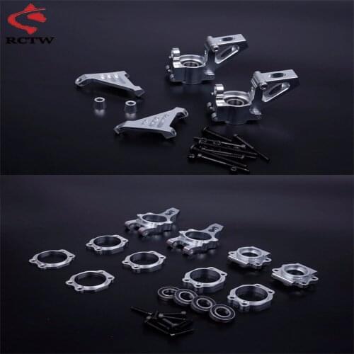 Alloy CNC Front and Rear Wheel Hub Carrier Set Fit for 1/5 Hpi Rofun Rovan Km MCD Baja 5B 5T 5SC SS TRUCK RC CAR TOYS PARTS