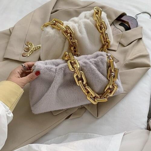 Pleated Dumpling Shoulder Messenger Bags Women Cloud Shoulder Underarm Bag Plush Soft Lady Travel Chain Handbags Totes