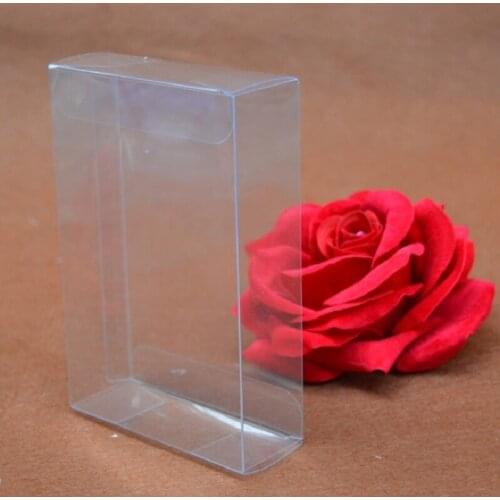 50pcs Transparent Clear Gift Candy Box Square PVC Boxes Chocolate Bags Wedding Favor Party Event Plastic Gift Boxes 8x8x3cm