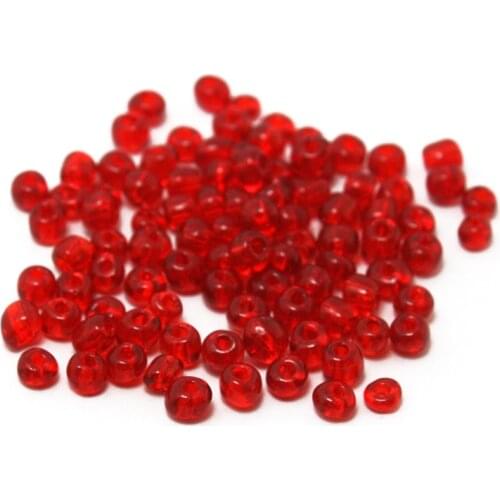 Latest Designed 4mm Red transparent Glass Loose Spacer Seed Beads for Jewelry Making BBG031-05