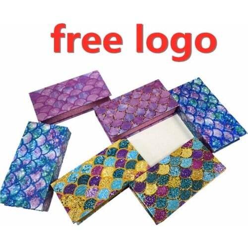 Rectangular Empty Boxes For 8mm-27mm Mink Eyelashes Fruit And Glitter Fish Scale Magnetic Custom Private Label Packagin