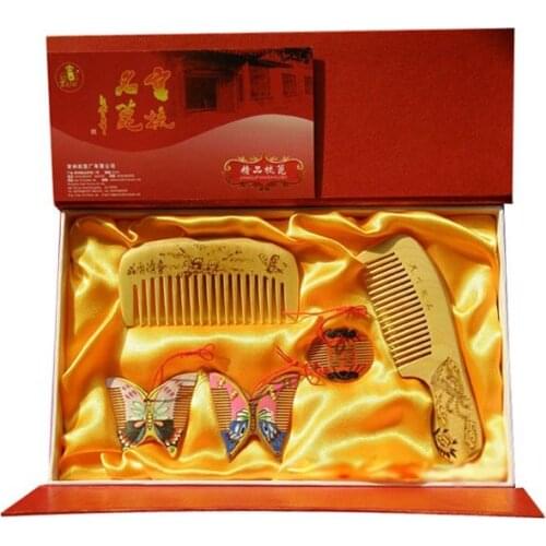 Sale Salable!guaranteed 100% Handcrafted With Chinese Charm Set 5 Boxwood Comb Handwork Totally Wedding Gift-hq Lh 5jt