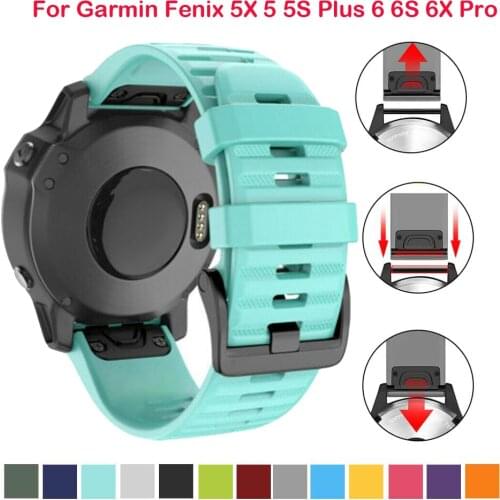 26 22 20mm Watchband for Garmin Fenix 5X 5 5S Plus 3 3HR Forerunner 935 6 6S 6X Pro Quick Release Silicone Easy fit Wrist Band