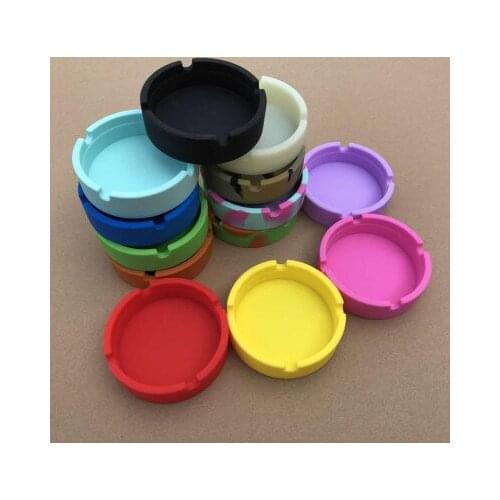 Silicone Soft Round Ashtray Ash Tray Holder Modern Stylish Portable Anti-scalding Cigarette Holder Multicolor Eco-Friendly