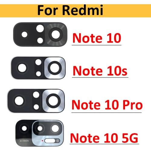2Pcs/Lot, Camera Glass For Redmi Note 10 / Note 10 Pro / Note 10s / Note 10 5G Rear Back Camera glass Lens With Glue Adhesive