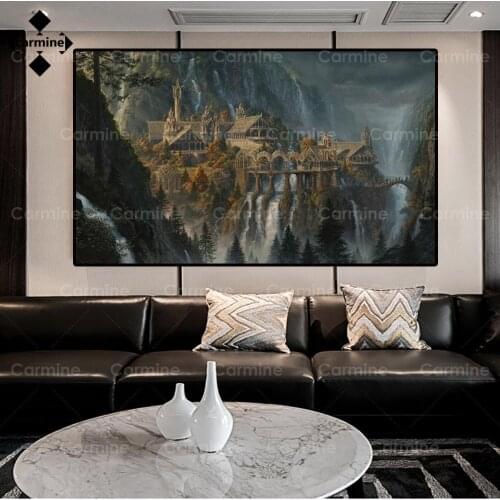 The Castle Mountains Posters and Prints Modern Landscape Canvas Paintings Wall Art Pictures for Living Room Decoration Frameless