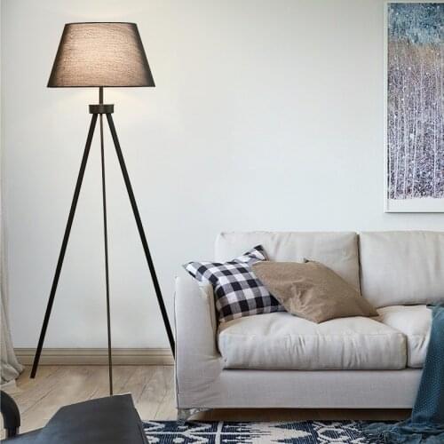 Fabric shade floor lamp metal big floor lamp nordic floor lamp E27 lampholder white or black metal stand house lighting