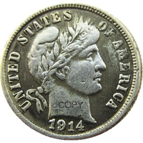 US Barber Dime 1914 P/S Silver Plated Copy Coins